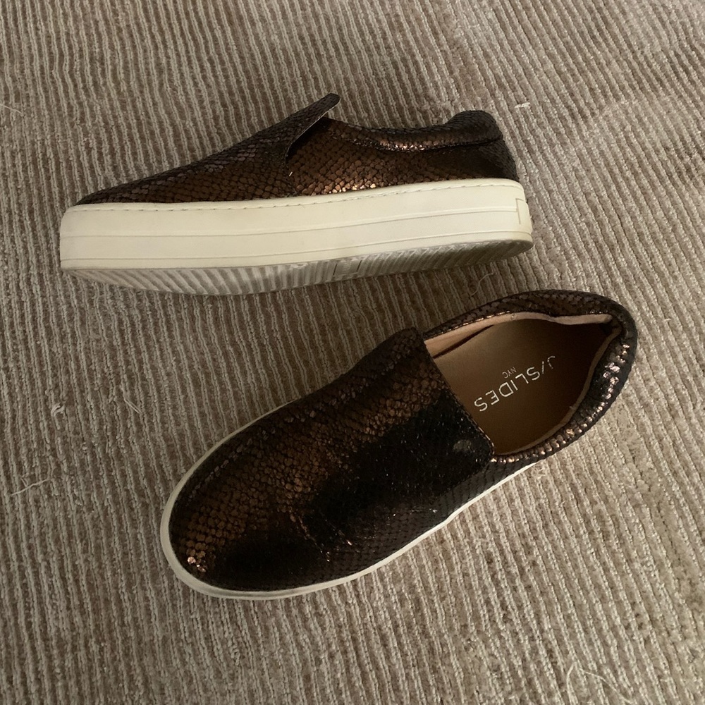 J/Slides NYC Metallic Slip On Sneakers